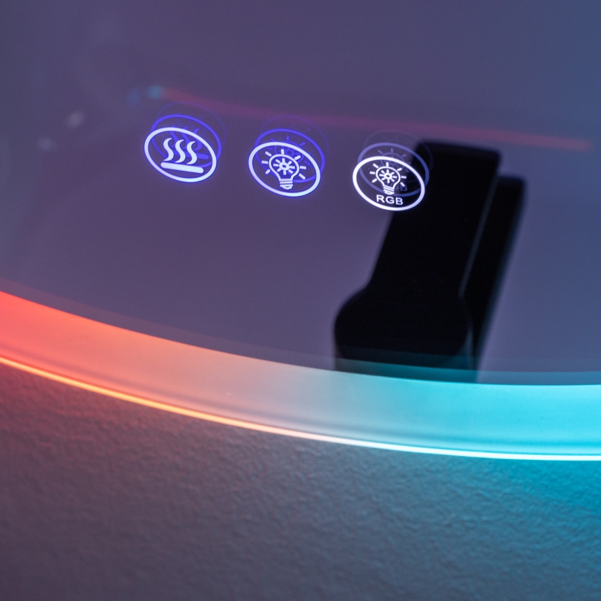 Brilagi - LED RGBW vonios šildomas veidrodis CLARA PRO LED/18,5 W/230 V Ø 60 cm IP44 CRI 90 reguliuojamas (dimeris) + CCT