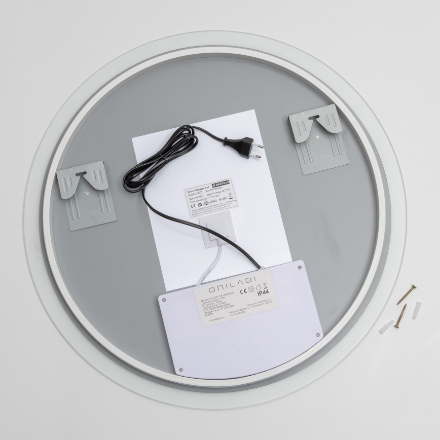 Brilagi - LED RGBW vonios šildomas veidrodis CLARA PRO LED/18,5 W/230 V Ø 60 cm IP44 CRI 90 reguliuojamas (dimeris) + CCT