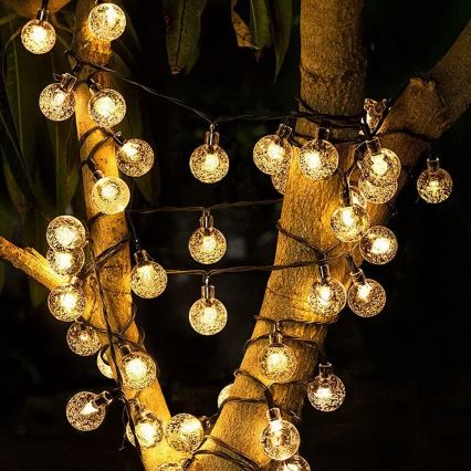 BRILAGI - LED saulės dekoratyvinė girlianda BUBBLE 200xLED/8 funkcijų 20m IP65 šilta balta 800 mAh