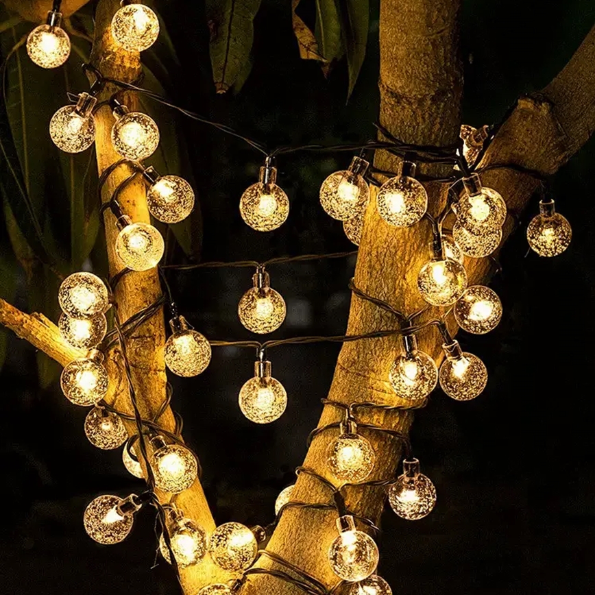 BRILAGI - LED saulės dekoratyvinė girlianda BUBBLE 200xLED/8 funkcijų 20m IP65 šilta balta 800 mAh