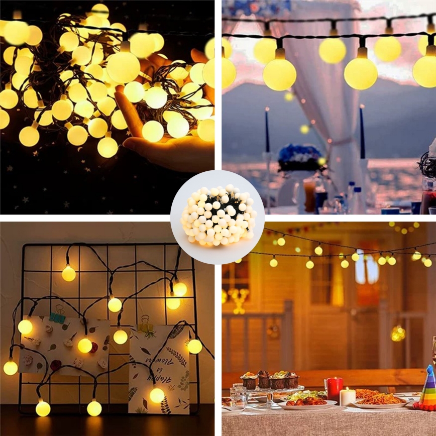 Brilagi - LED Saulės Dekoratyvinė girlianda BUBBLE 200xLED/8 funkcijos 20m IP65 šilta balta