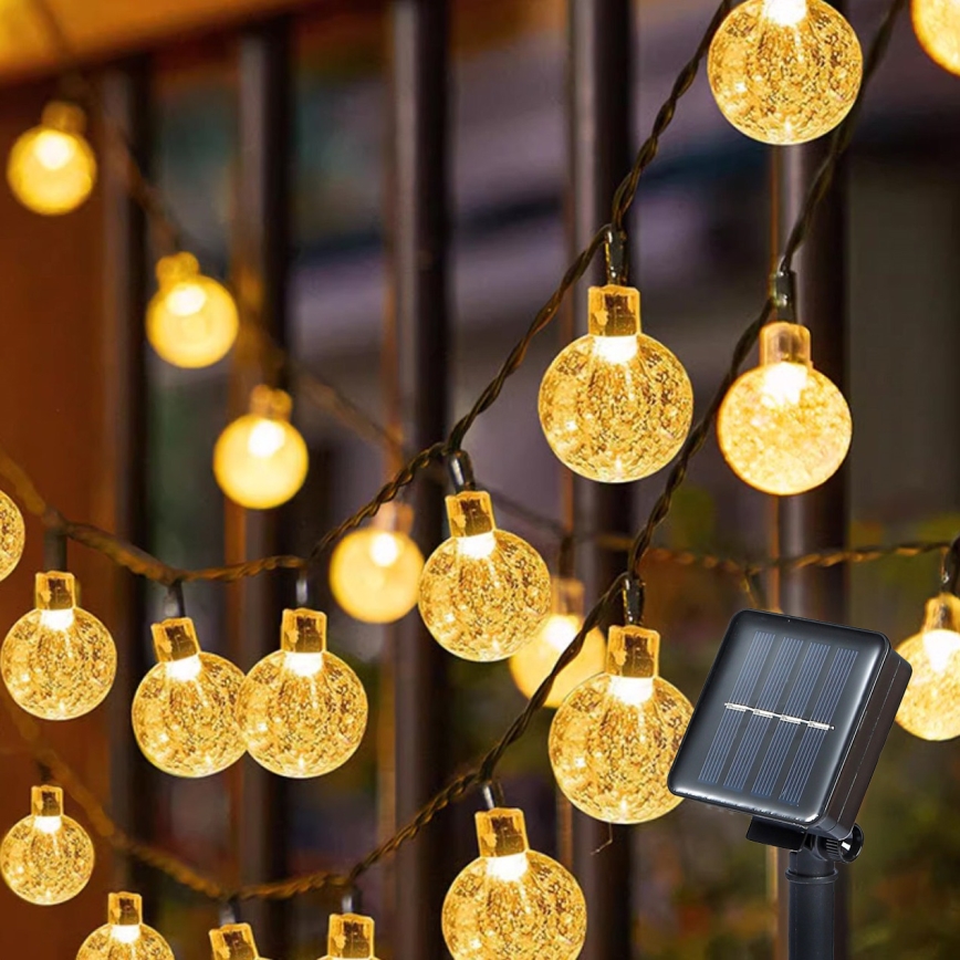 Brilagi - LED Saulės Dekoratyvinė girlianda BUBBLE 300xLED/8 funkcijos 30m IP65 šilta balta 1200 mAh