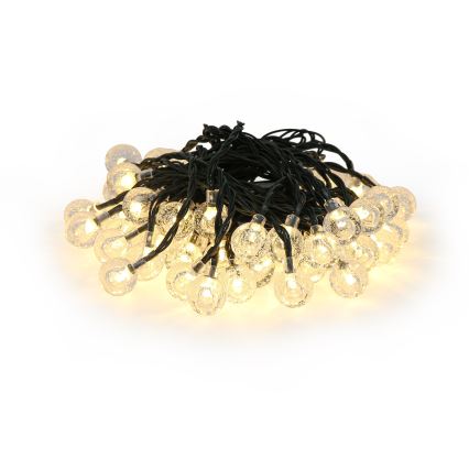 Brilagi - LED Saulės Dekoratyvinė girlianda BUBBLE 50xLED/8 funkcijos 7m IP65 šilta balta 600 mAh