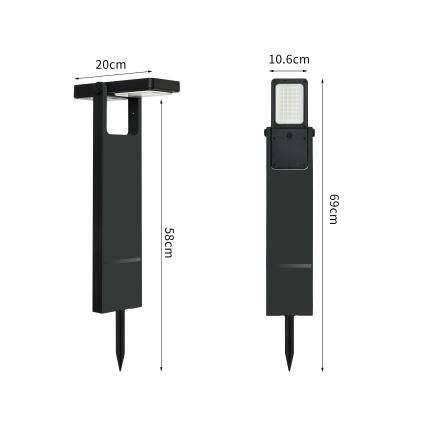 Brilagi - LED Saulės lempa SUN SPIKE LED/4W/3,7V 2200 mAh IP44