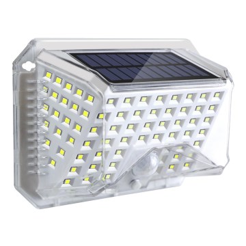 Brilagi - LED Saulės sieninis šviestuvas su judesio ir sutemų jutikliu WALLIE LED/4W/5,5V 1200 mAh 6500K IP64 sidabrinės spalvos