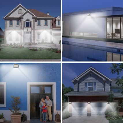 Brilagi - LED Saulės sieninis šviestuvas su judesio ir sutemų jutikliu WALLIE LED/4W/5,5V 1200 mAh 6500K IP64 sidabrinės spalvos