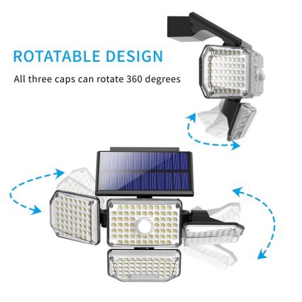 Brilagi - LED Saulės energija maitinamas sieninis šviestuvas su judesio ir sutemų jutikliu WALLIE LED/5W/5,5V 2400 mAh IP65