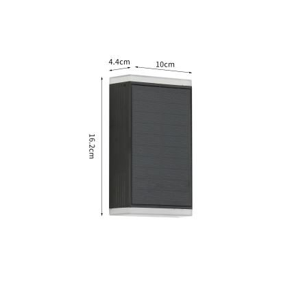 Brilagi - LED Saulės sieninis šviestuvas SUN GUARD LED/2W/3,7V 2000 mAh IP45
