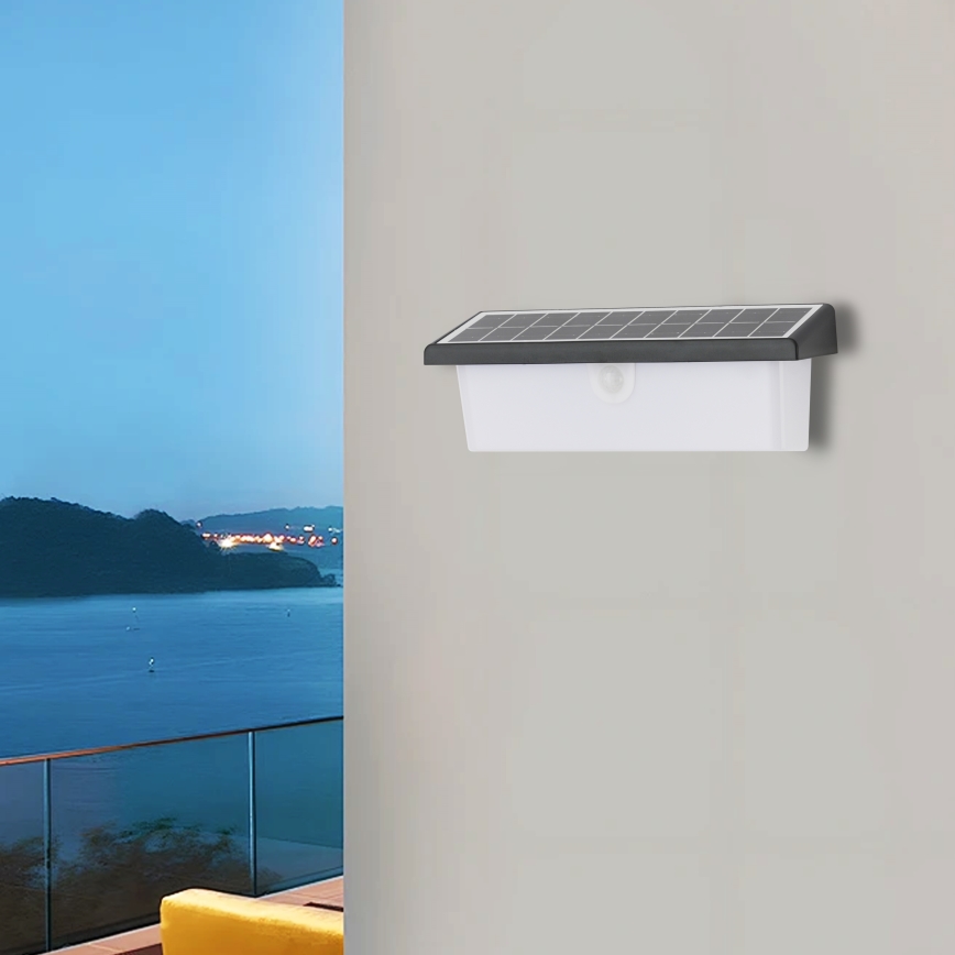 Brilagi - LED Saulės sieninis šviestuvas su jutikliu SUN RAY LED/6W/3,7V 2200 mAh IP44