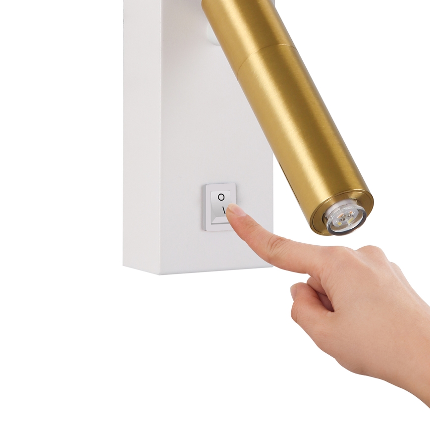 Brilagi - LED Sieninis akcentinis šviestuvas MAYA 1xG9/7W/230V baltas/aukso