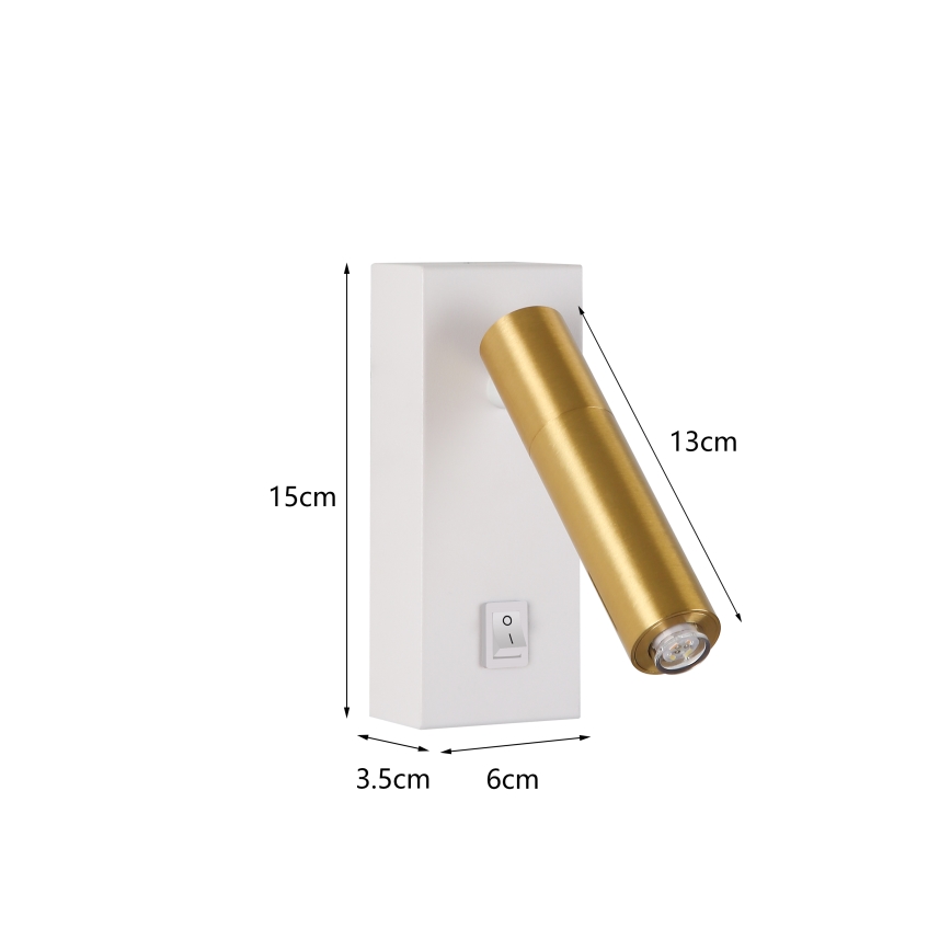 Brilagi - LED Sieninis akcentinis šviestuvas MAYA 1xG9/7W/230V baltas/aukso