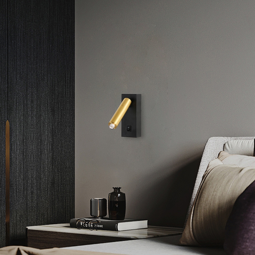Brilagi - LED Sieninis akcentinis šviestuvas MAYA 1xG9/7W/230V juodas/aukso
