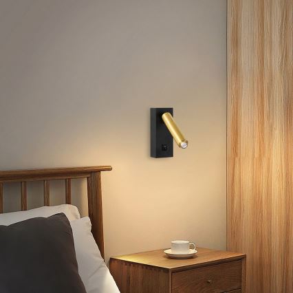 Brilagi - LED Sieninis akcentinis šviestuvas MAYA 1xG9/7W/230V juodas/aukso