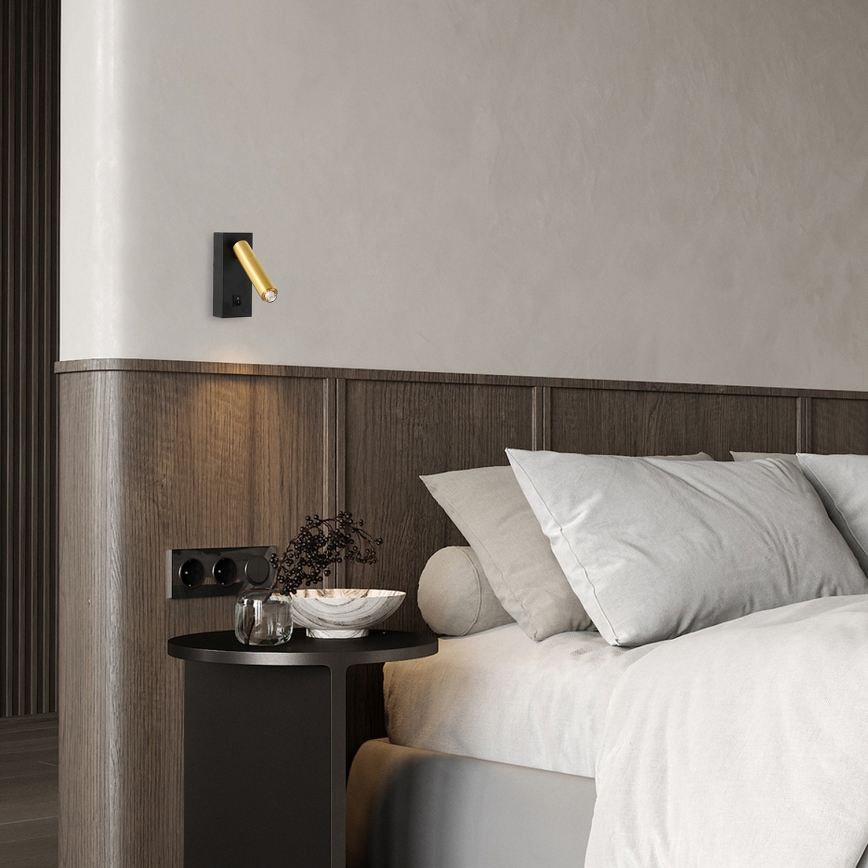 Brilagi - LED Sieninis akcentinis šviestuvas MAYA 1xG9/7W/230V juodas/aukso