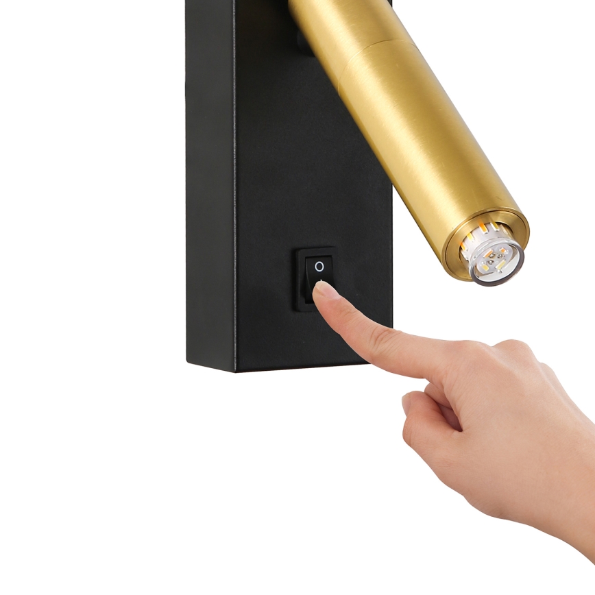 Brilagi - LED Sieninis akcentinis šviestuvas MAYA 1xG9/7W/230V juodas/aukso