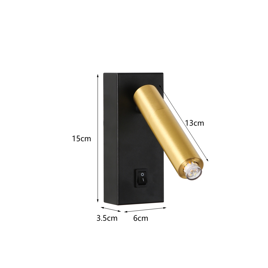 Brilagi - LED Sieninis akcentinis šviestuvas MAYA 1xG9/7W/230V juodas/aukso
