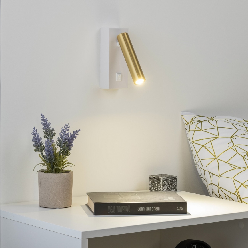 Brilagi - LED sieninis akcentinis šviestuvas MAYA LED/3W/230V 4000K balta/auksas