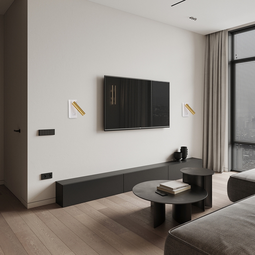 Brilagi - LED sieninis akcentinis šviestuvas MAYA LED/3W/230V 4000K balta/auksas