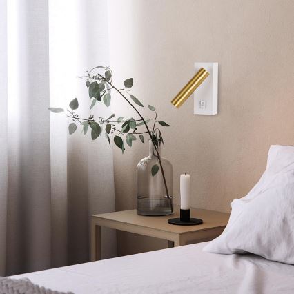 Brilagi - LED sieninis akcentinis šviestuvas MAYA LED/3W/230V 4000K balta/auksas