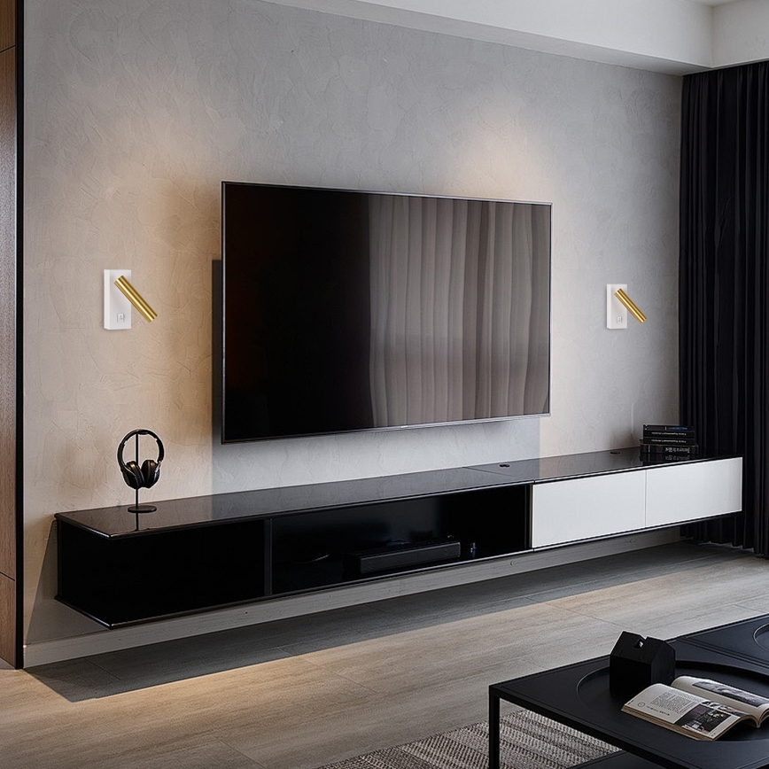 Brilagi - LED sieninis akcentinis šviestuvas MAYA LED/3W/230V 4000K balta/auksas