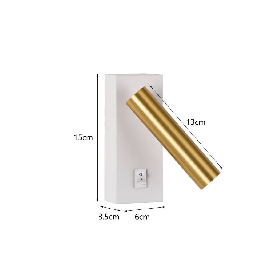 Brilagi - LED sieninis akcentinis šviestuvas MAYA LED/3W/230V 4000K balta/auksas