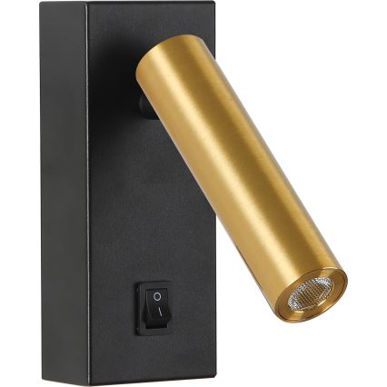 Brilagi - LED sieninis akcentinis šviestuvas MAYA LED/3W/230V 4000K juoda/auksas