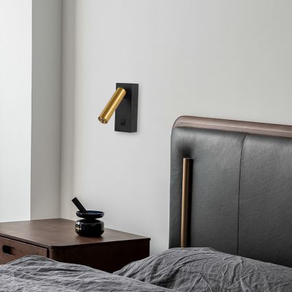 Brilagi - LED sieninis akcentinis šviestuvas MAYA LED/3W/230V 4000K juoda/auksas