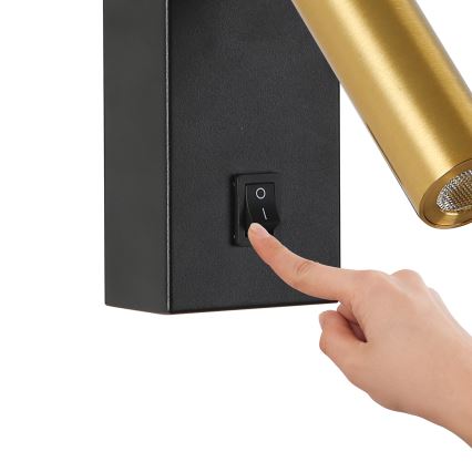 Brilagi - LED sieninis akcentinis šviestuvas MAYA LED/3W/230V 4000K juoda/auksas