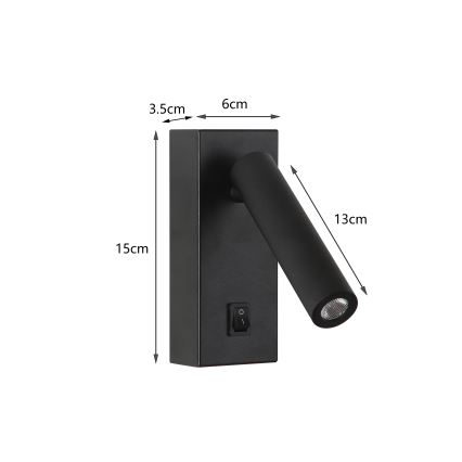 Brilagi - LED sieninis akcentinis šviestuvas MAYA LED/3W/230V 4000K juoda