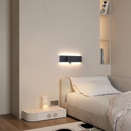 Brilagi - LED sieninis taškinis šviestuvas NOCTIS su USB prievadu LED/3W/230V + LED/9W, juodas