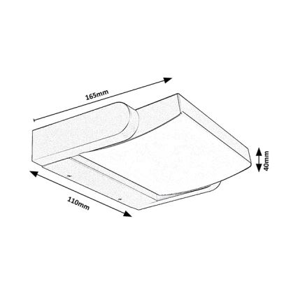 Brilagi - LED sieninis lauko šviestuvas ANKLE LED/18W/230V 4000K IP65 antracitas
