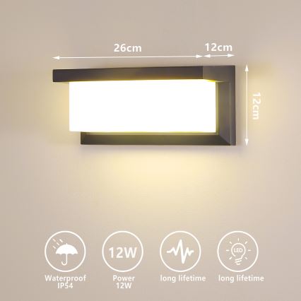 Brilagi - LED sieninis lauko šviestuvas BRICKY LED/12W/230V antracitas IP54