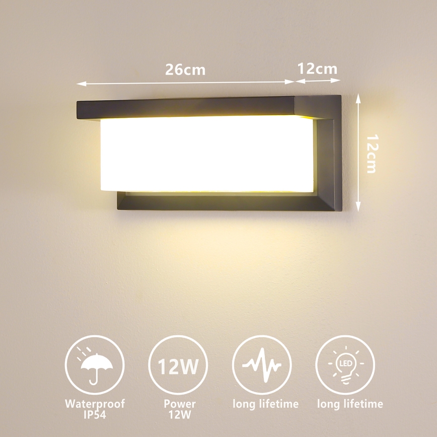 Brilagi - LED sieninis lauko šviestuvas BRICKY LED/12W/230V antracitas IP54