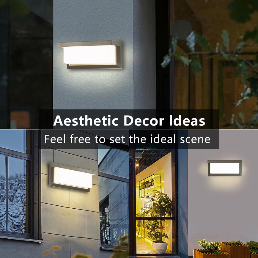 Brilagi - LED sieninis lauko šviestuvas BRICKY LED/12W/230V pilka IP54