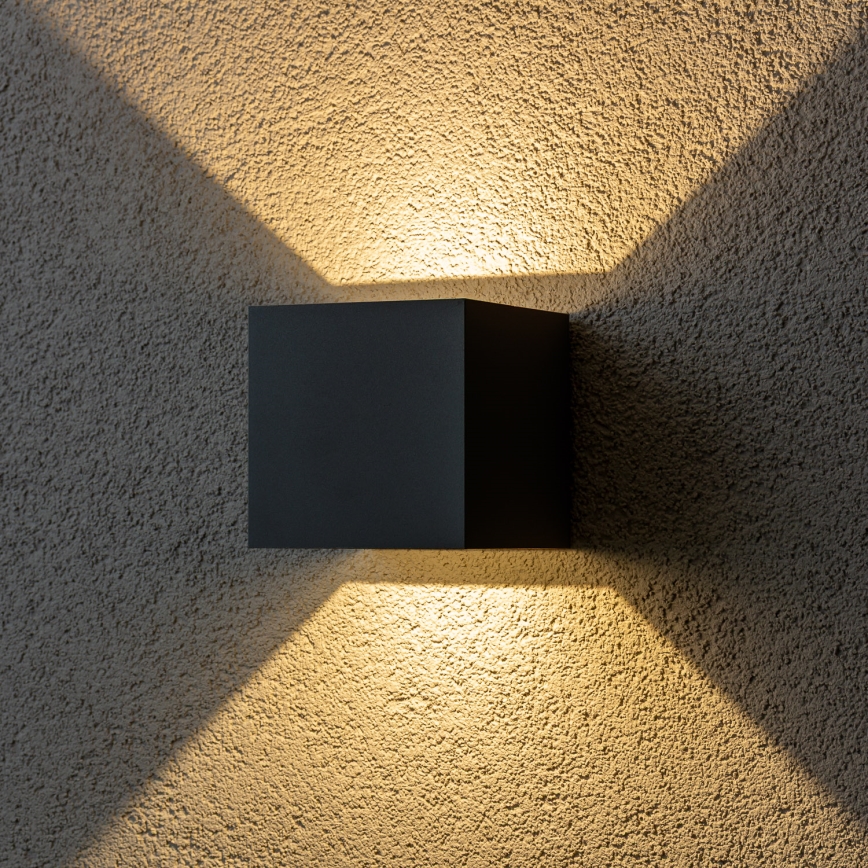 Brilagi - LED sieninis lauko šviestuvas CUBE LED/6W/230V antracitas IP54