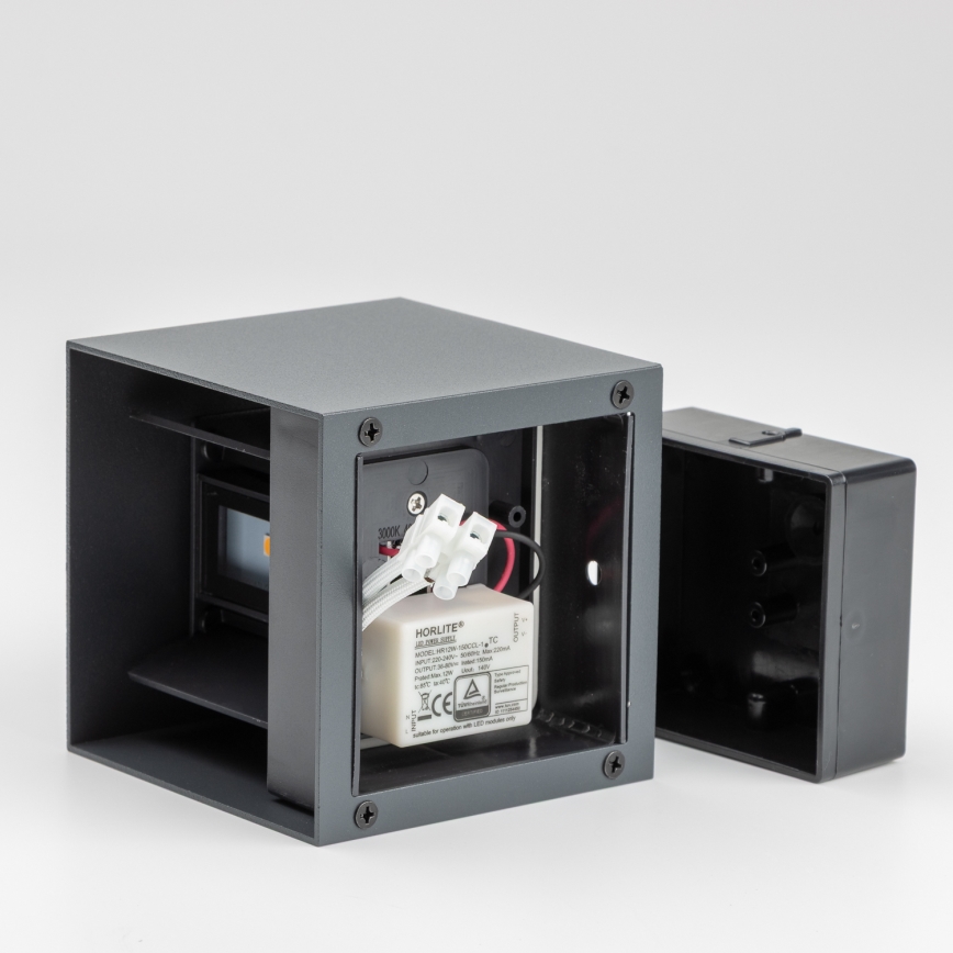 Brilagi - LED sieninis lauko šviestuvas CUBE LED/6W/230V antracitas IP54