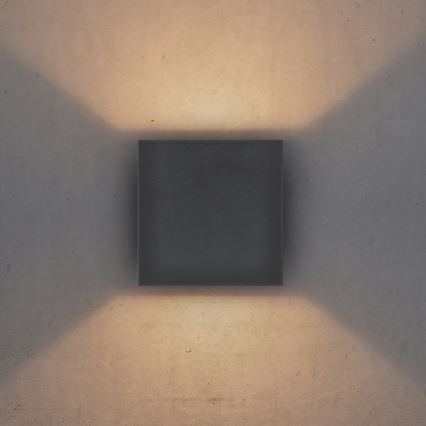 Brilagi - LED sieninis lauko šviestuvas CUBE LED/6W/230V antracitas IP54