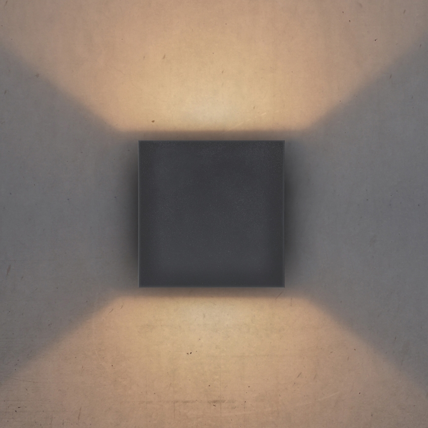 Brilagi - LED sieninis lauko šviestuvas CUBE LED/6W/230V antracitas IP54