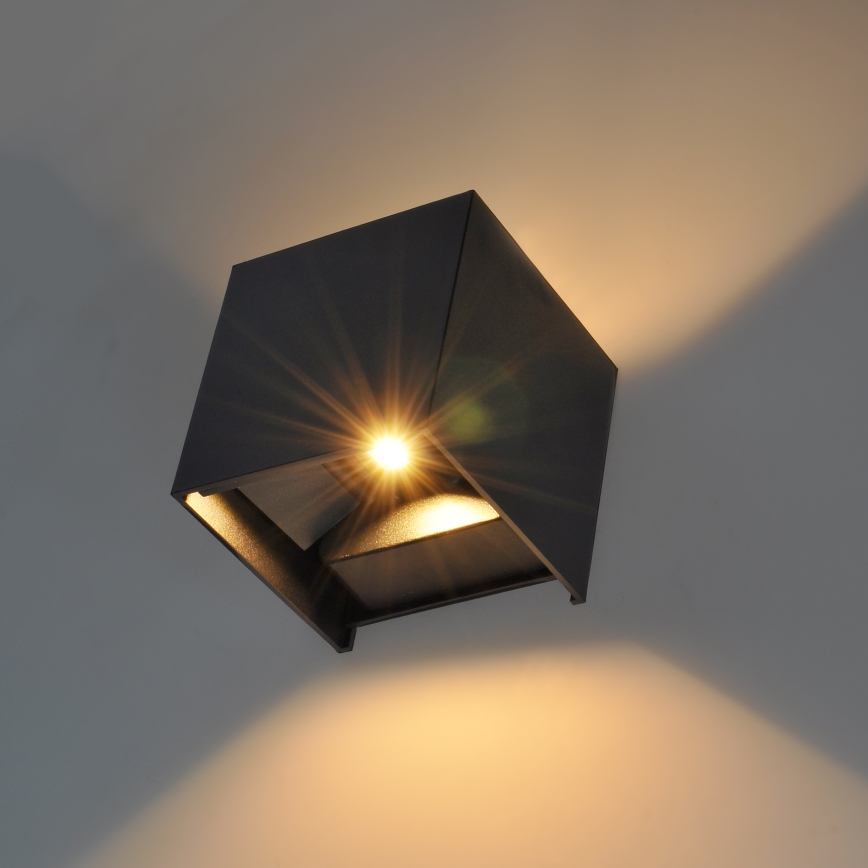 Brilagi - LED sieninis lauko šviestuvas CUBE LED/6W/230V IP54