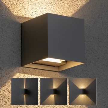 Brilagi - LED sieninis lauko šviestuvas CUBE LED/6W/230V pilka IP54