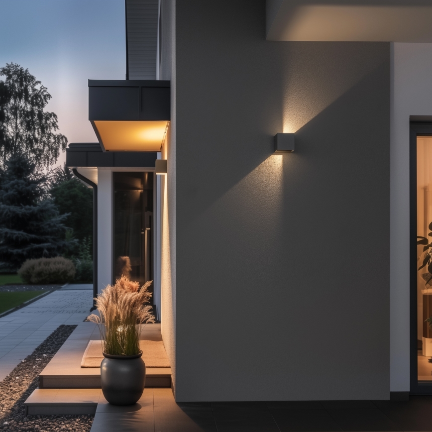 Brilagi - LED sieninis lauko šviestuvas CUBE LED/6W/230V pilka IP54