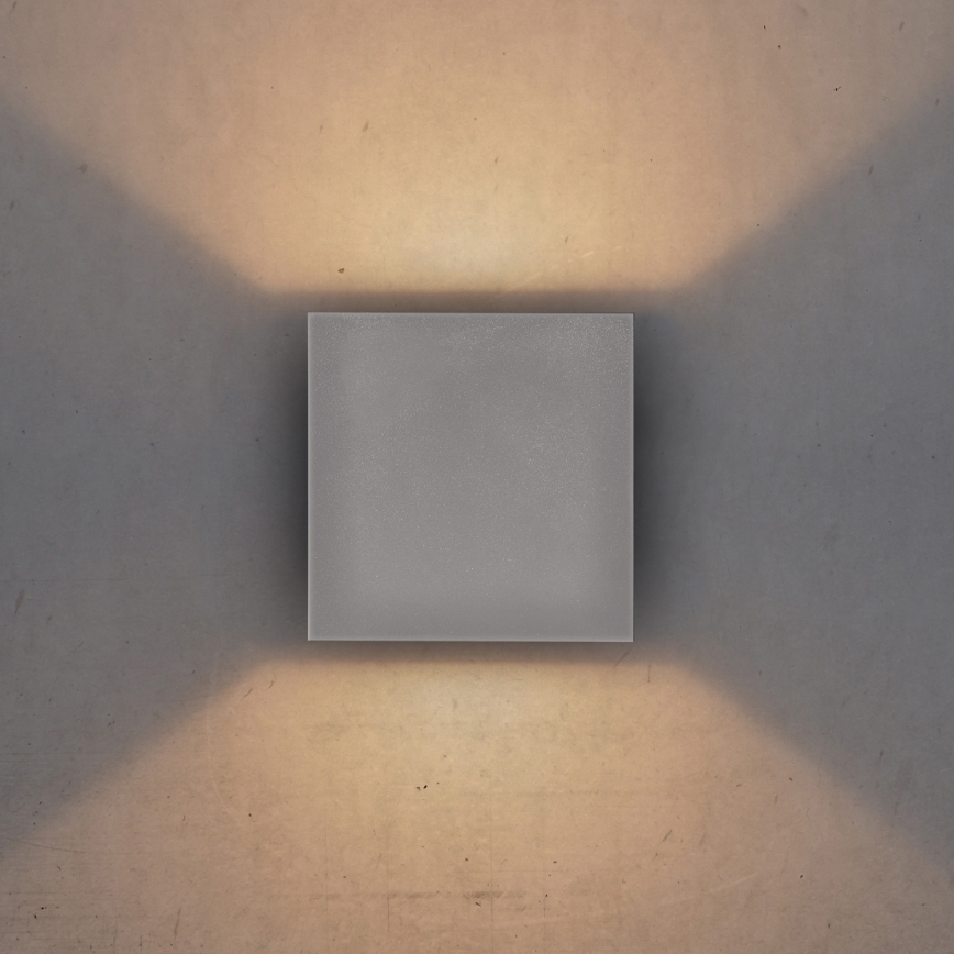 Brilagi - LED sieninis lauko šviestuvas CUBE LED/6W/230V pilka IP54