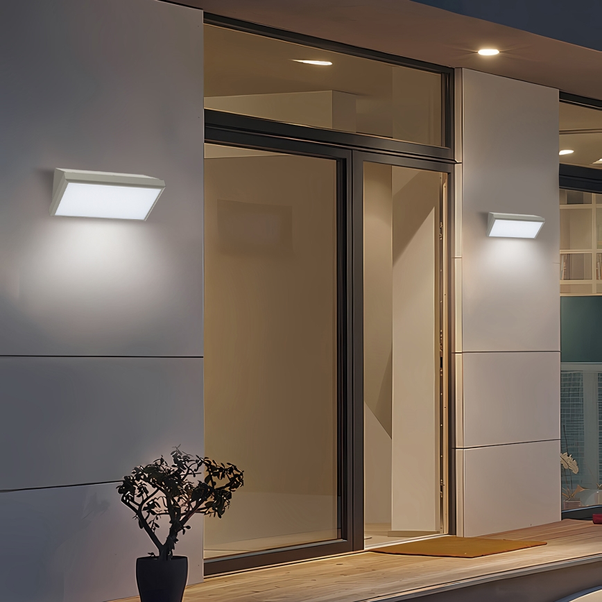 Brilagi - LED Lauko sieninis šviestuvas su jutikliu TRIANGLE LED/20W/230V pilka IP65