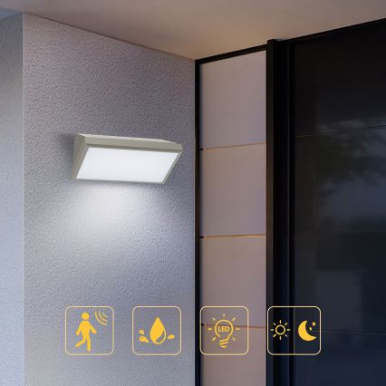 Brilagi - LED Lauko sieninis šviestuvas su jutikliu TRIANGLE LED/20W/230V pilka IP65
