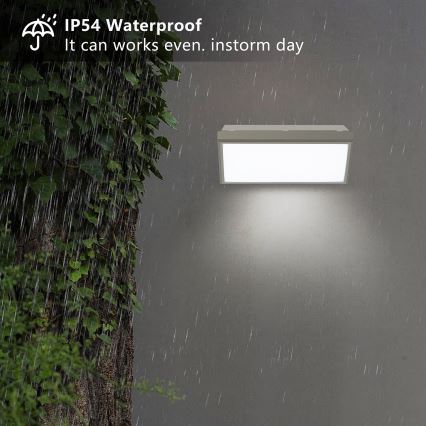 Brilagi - LED Lauko sieninis šviestuvas su jutikliu TRIANGLE LED/20W/230V pilka IP65