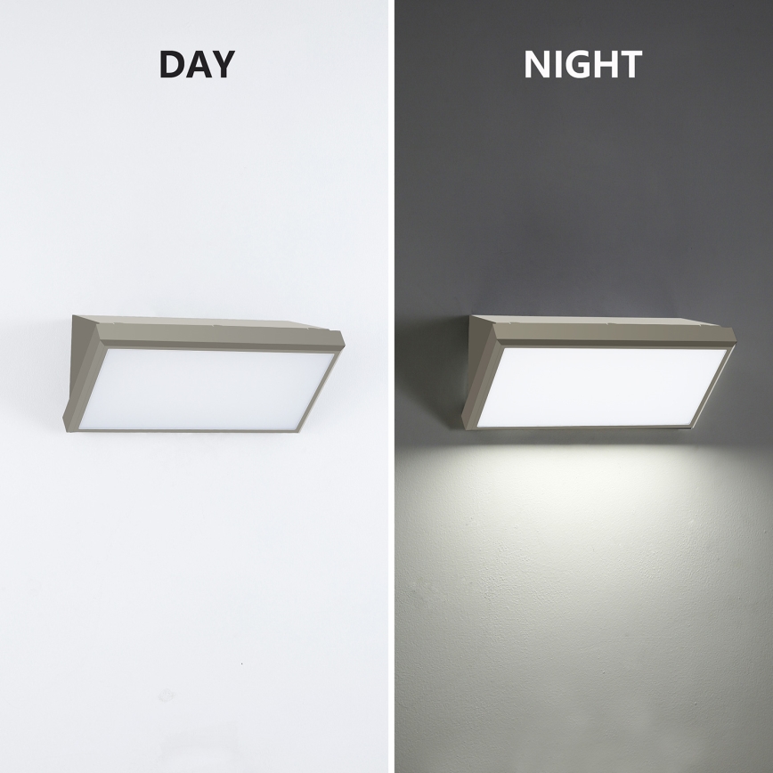 Brilagi - LED Lauko sieninis šviestuvas su jutikliu TRIANGLE LED/20W/230V pilka IP65