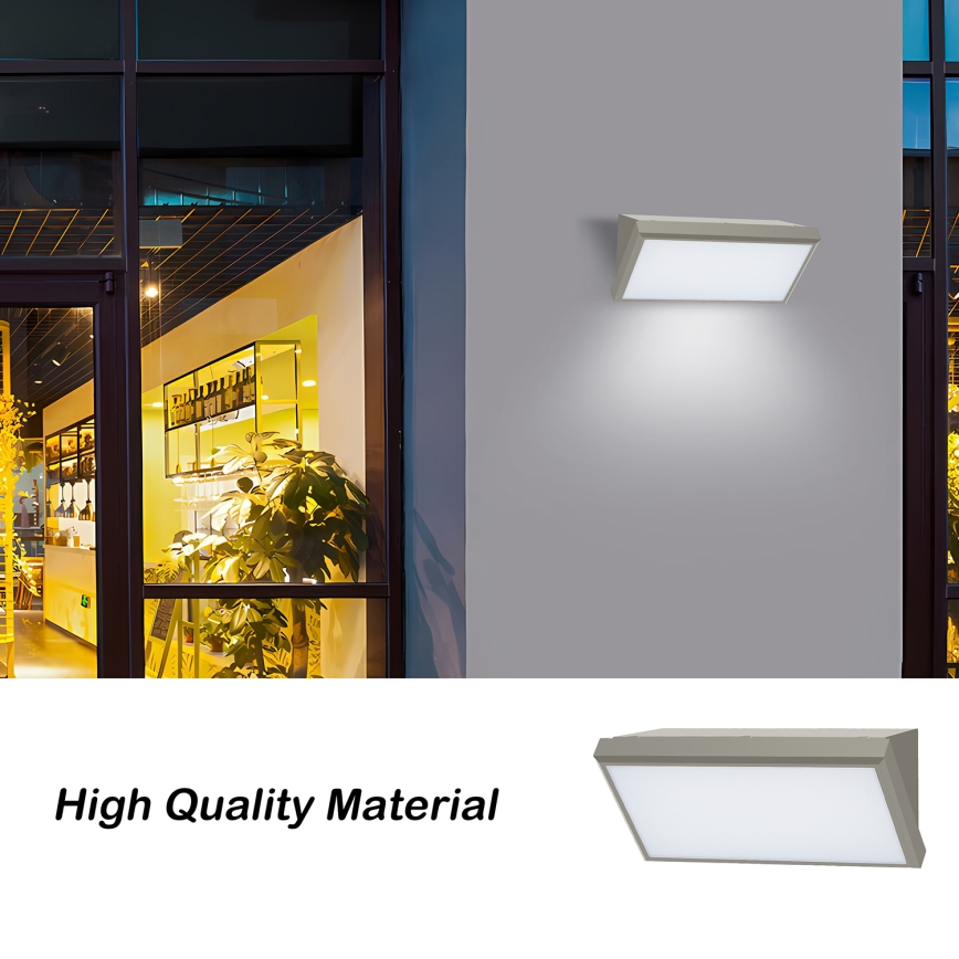 Brilagi - LED Lauko sieninis šviestuvas su jutikliu TRIANGLE LED/20W/230V pilka IP65