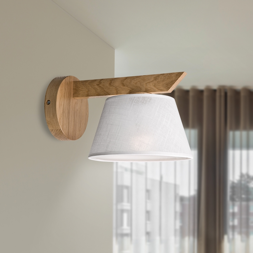 Brilagi - LED  Sieninis šviestuvas ANTHONY 1xE14/40W/230V ąžuolas/balta