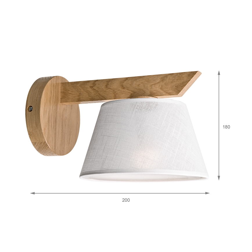 Brilagi - LED  Sieninis šviestuvas ANTHONY 1xE14/40W/230V ąžuolas/balta