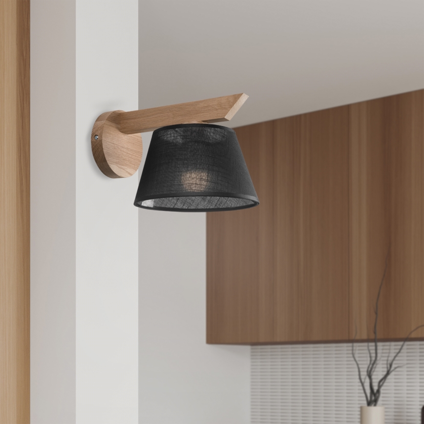 Brilagi - LED  Sieninis šviestuvas ANTHONY 1xE14/40W/230V ąžuolas/juoda